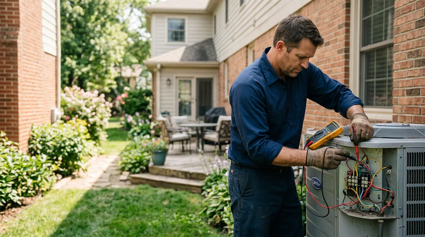 HVAC technician working near North Oxford, MA